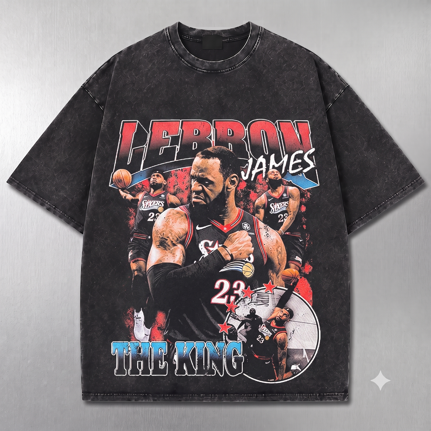 LeBron James 23 Philadelphia 76ers Oversized Vintage T-Shirt
