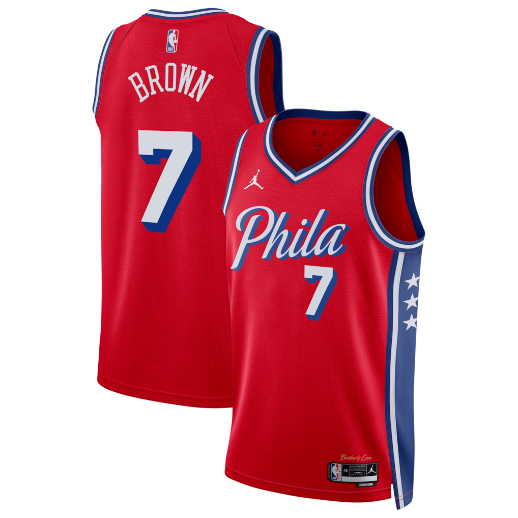 Philadelphia 76ers Edition Swingman Jersey - Royal - Jaylen Brown - Unisex