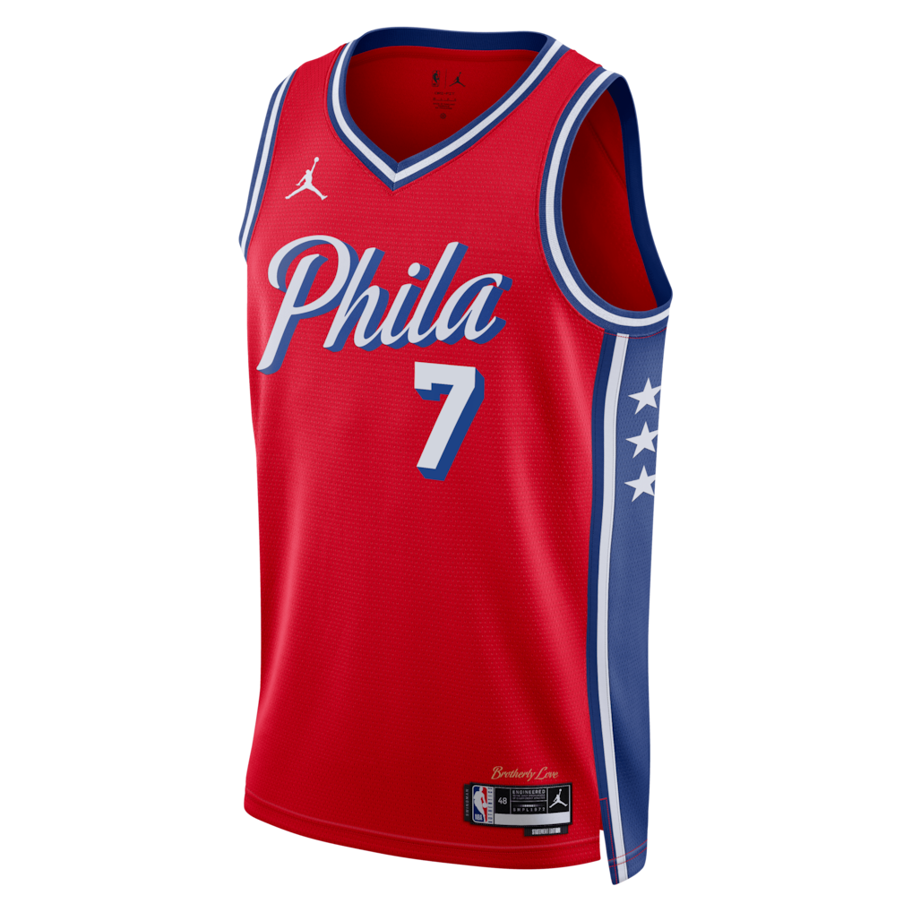 Philadelphia 76ers Edition Swingman Jersey - Royal - Jaylen Brown - Unisex
