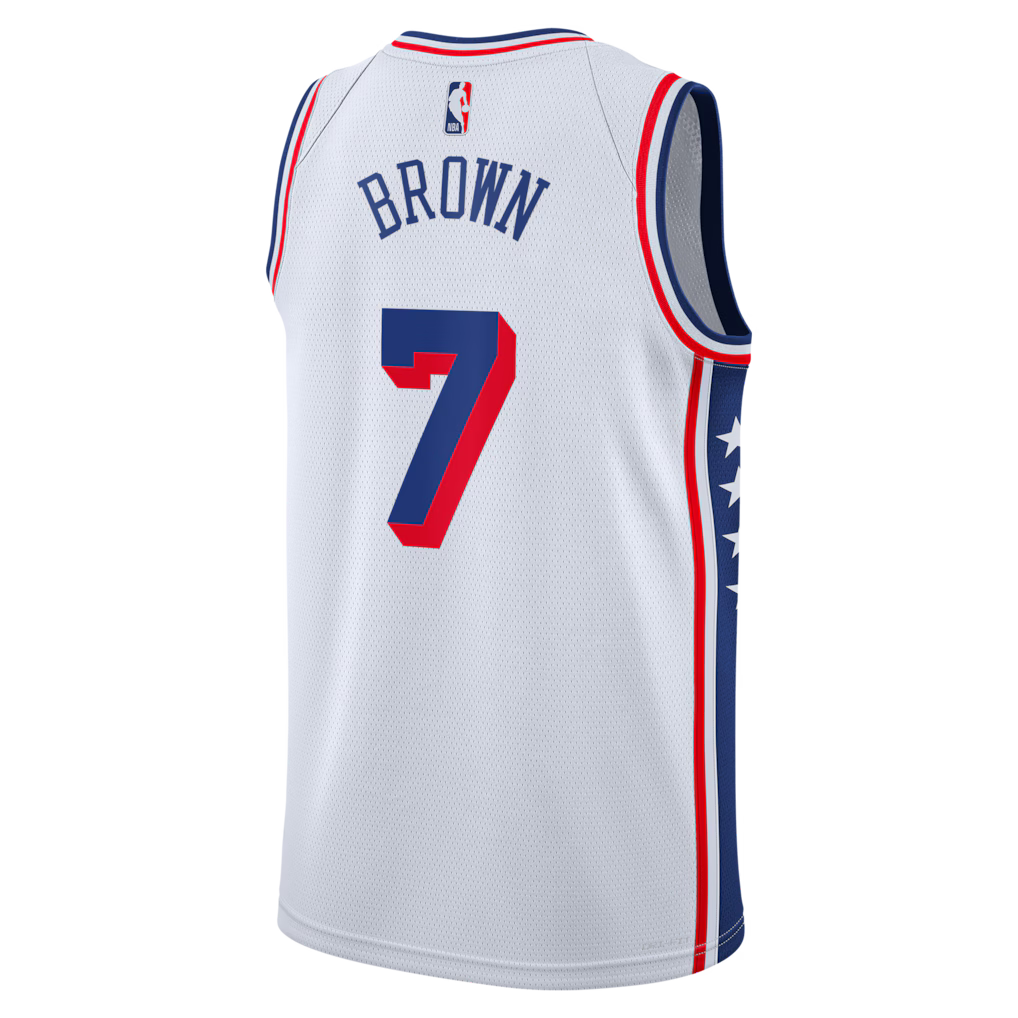 Philadelphia 76ers Edition Swingman Jersey - Royal - Jaylen Brown - Unisex