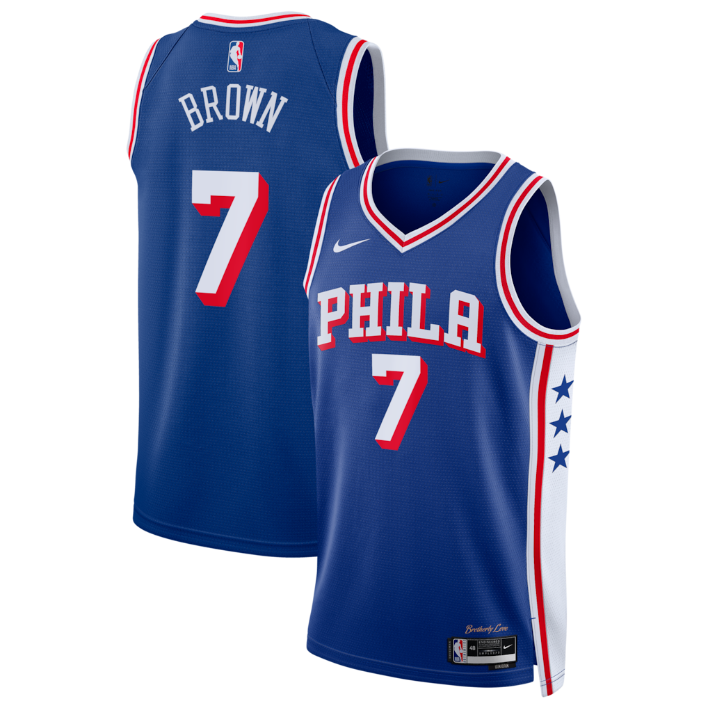 Philadelphia 76ers Edition Swingman Jersey - Royal - Jaylen Brown - Unisex