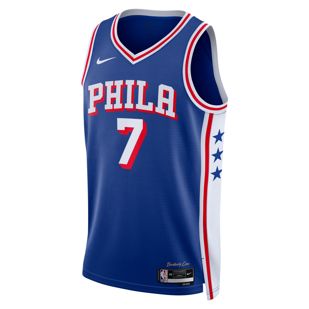 Philadelphia 76ers Edition Swingman Jersey - Royal - Jaylen Brown - Unisex