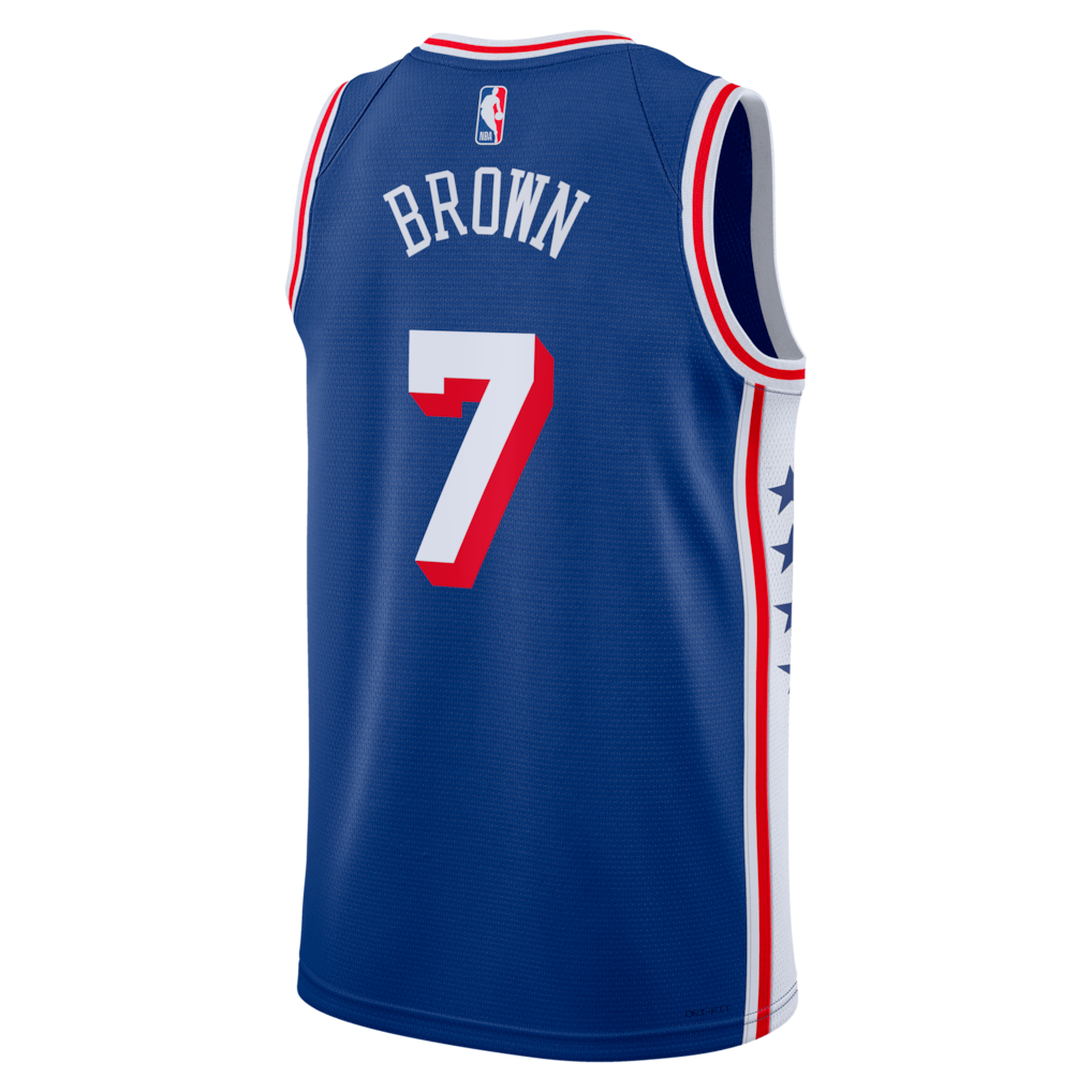 Philadelphia 76ers Edition Swingman Jersey - Royal - Jaylen Brown - Unisex