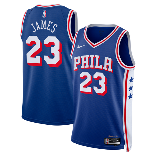 Unisex Philadelphia 76ers LeBron James Royal Swingman Jersey - All Stitched